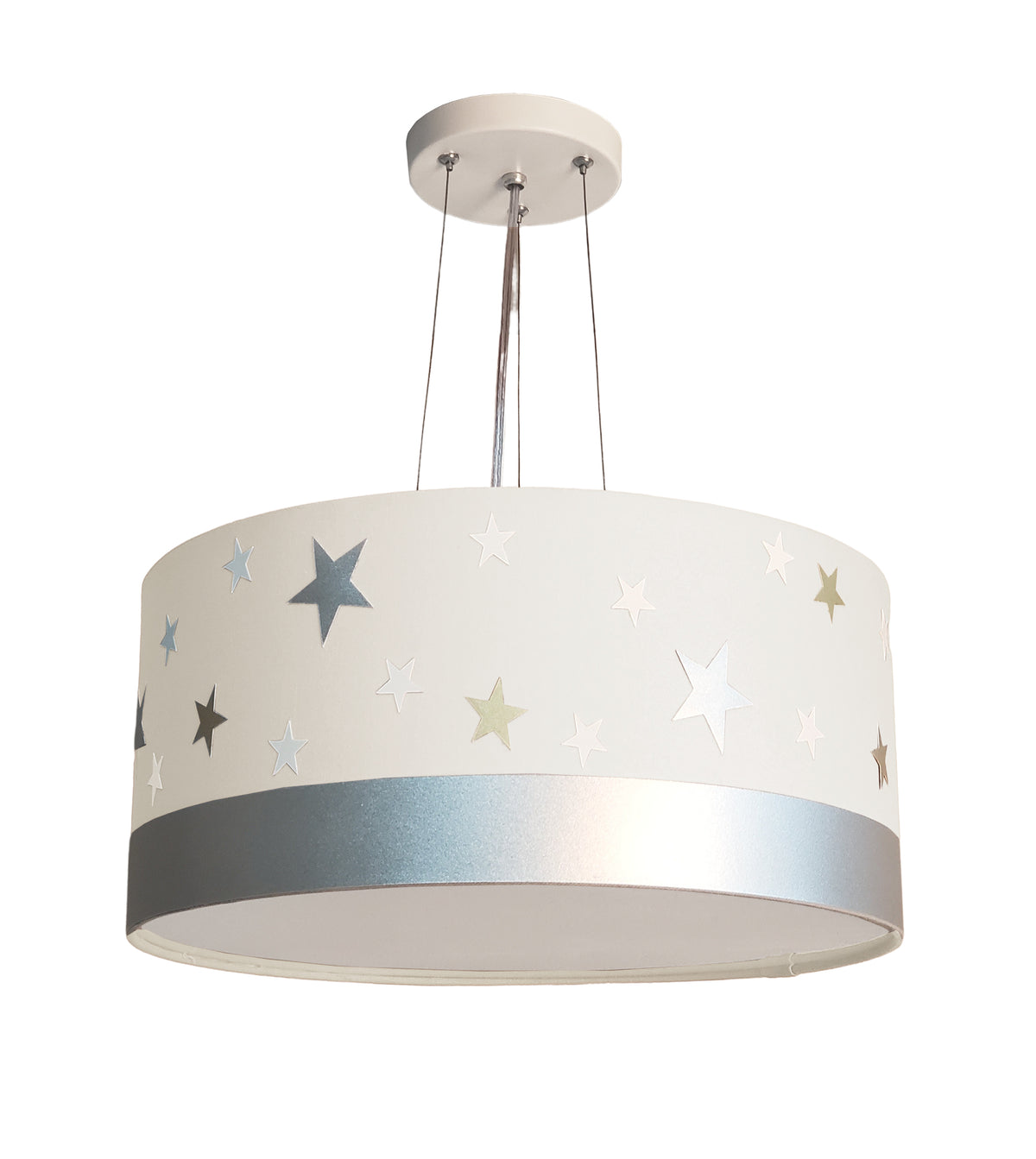Luminária de Teto Pendente Infantil Estrelas 30x15 2 em 1